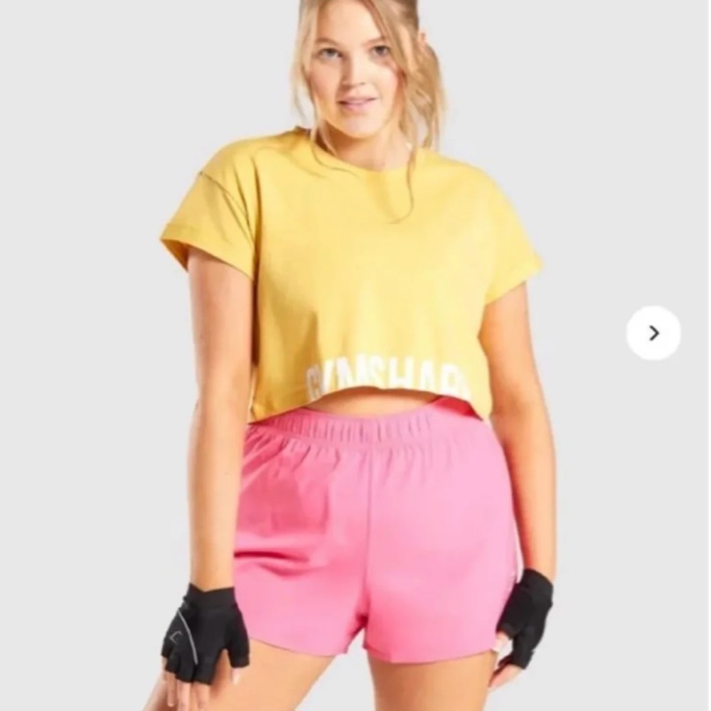 Gymshark Yellow Fraction Crop top 
New